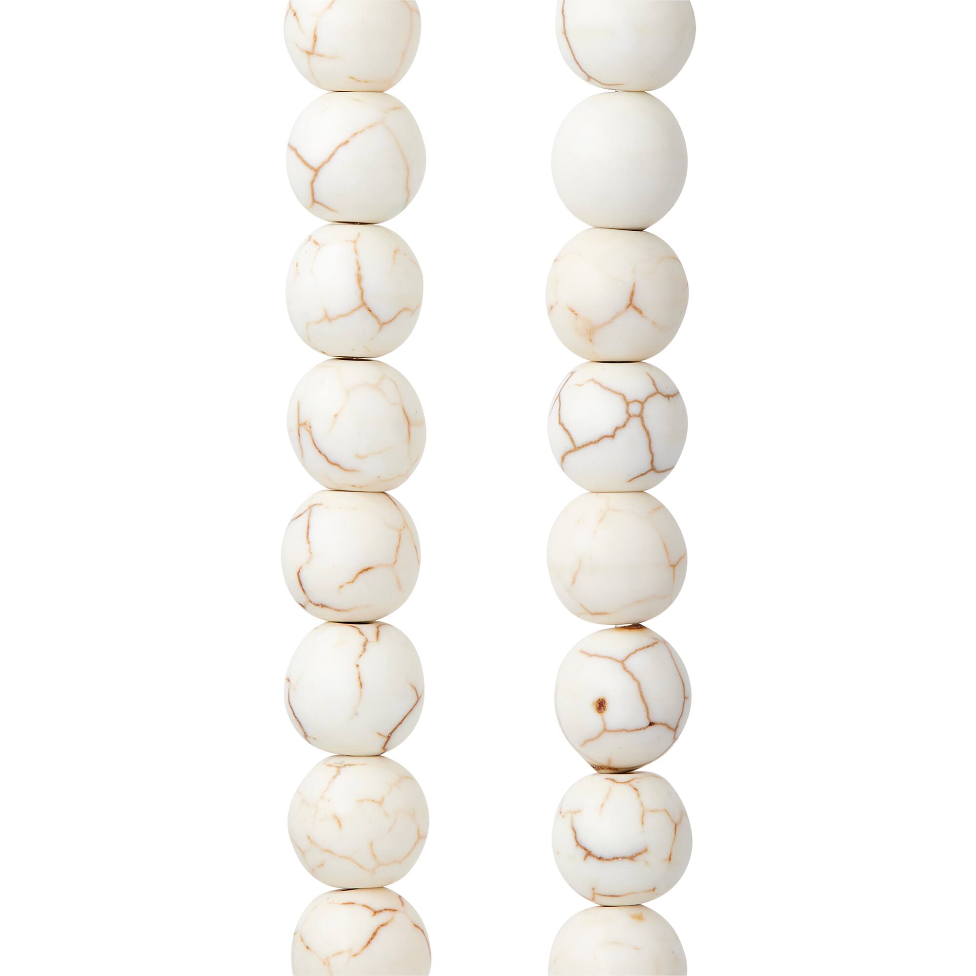 White Crackle Dyed Howlite Round Beads, 8mm by Bead Landing™